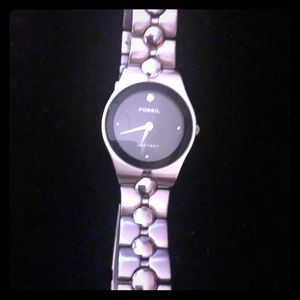 Fossil watch with stone